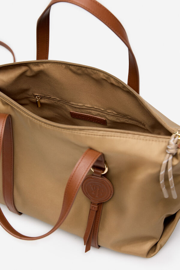 Cortefiel Bolso shopper nylon Brown