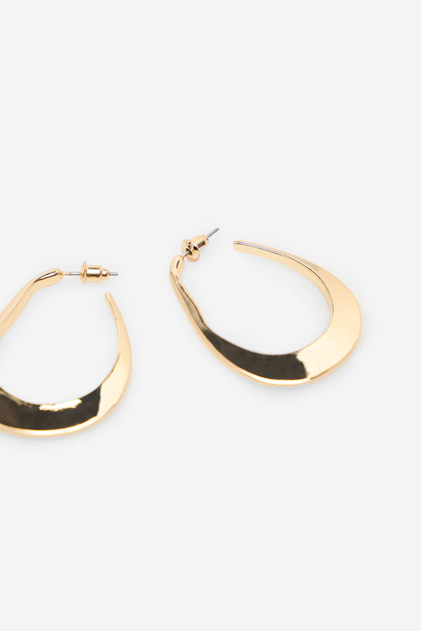 Cortefiel Pendientes de aro deformados Dorado