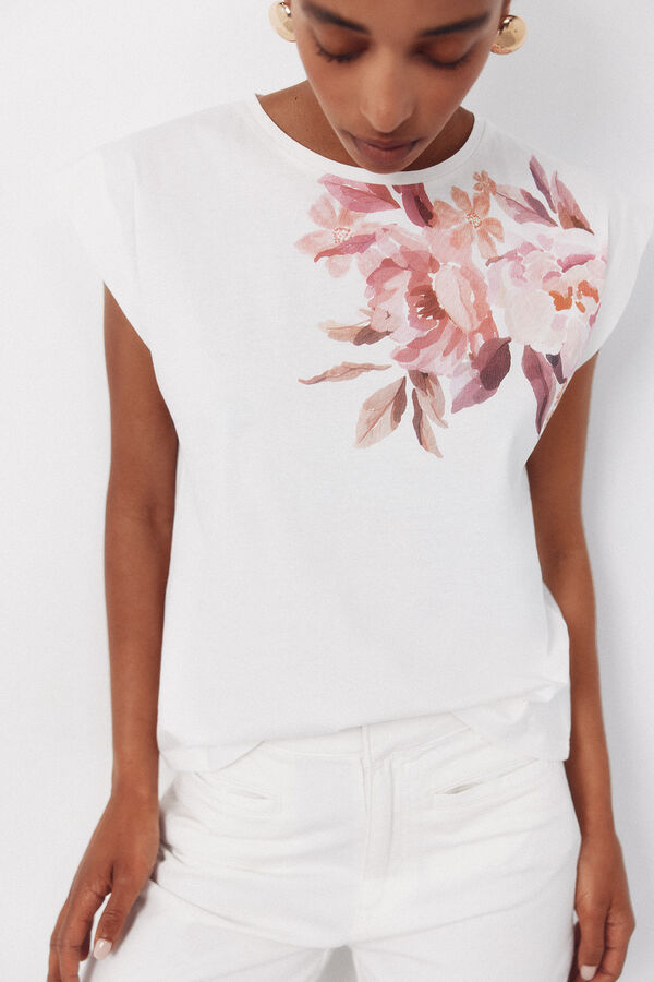Cortefiel Camiseta estampada Estampado blanco