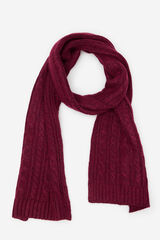 Cortefiel Eight - cross-knit scarf Maroon