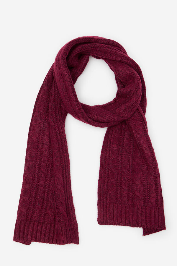 Cortefiel Eight - cross-knit scarf Maroon