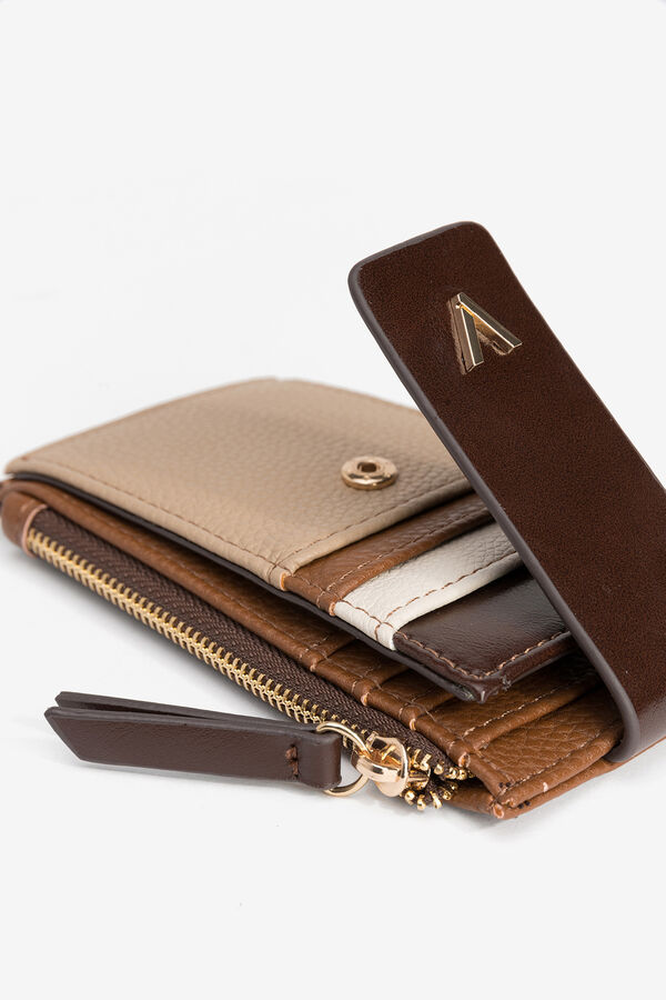 Vilanova Tarjetero Efecto Piel Marr&oacute;n