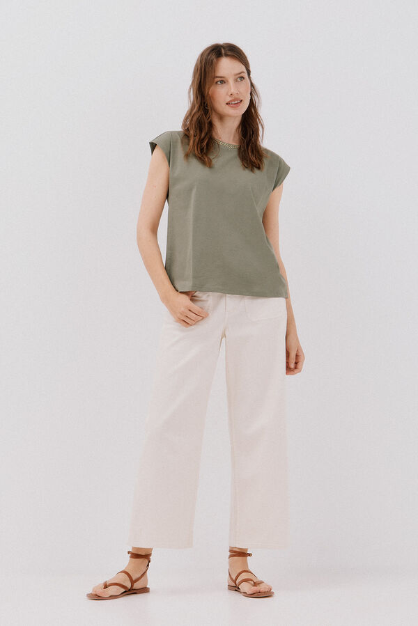 Cortefiel V-neck t-shirt Kaki