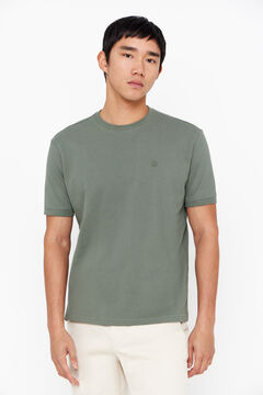 Cortefiel T-shirt básica piqué Verde