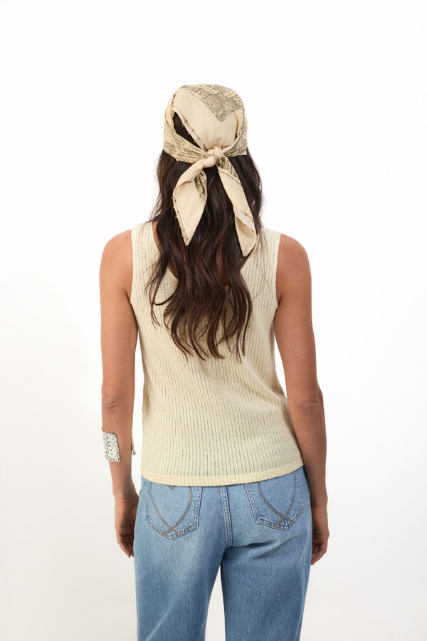 Slowlove Top tirantes botones Yellow