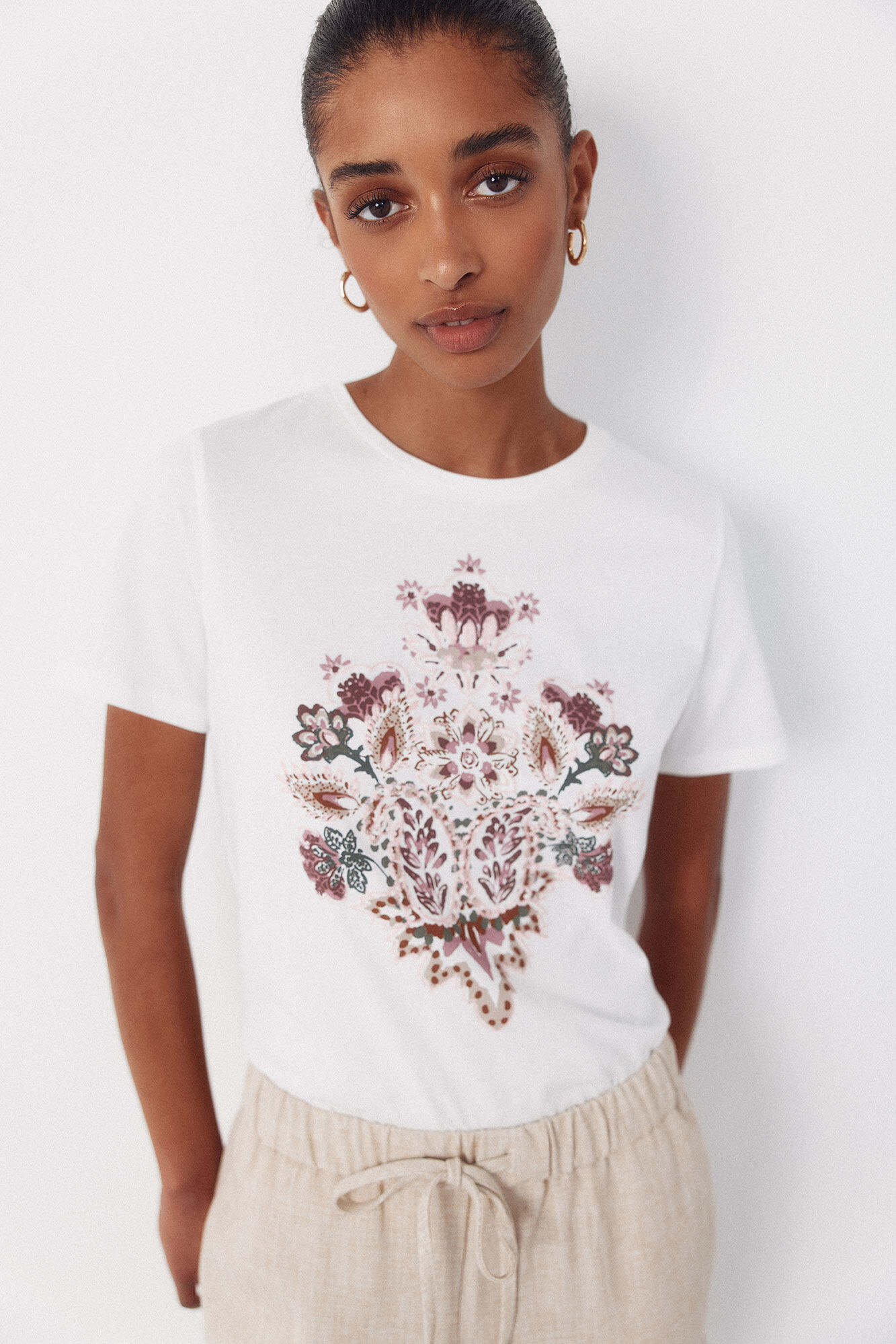 Cortefiel Camiseta com estampa floral