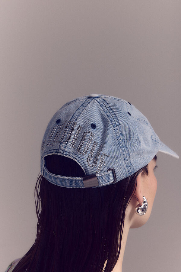 Cortefiel Gorra tachas Azul