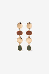 Vilanova Pendientes Largos Esmaltados Bicolor Gold