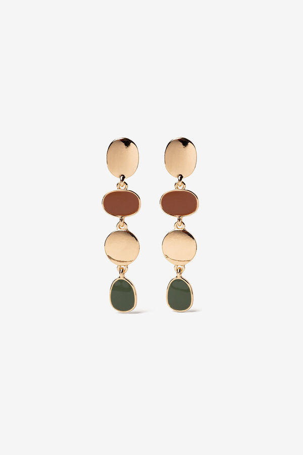 Vilanova Pendientes Largos Esmaltados Bicolor Gold