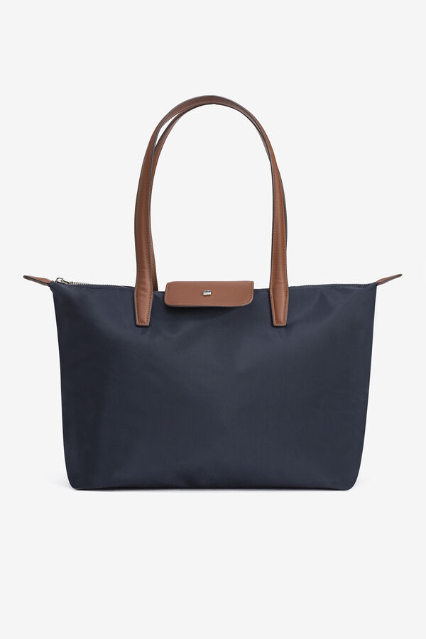 Vilanova Combined Nylon Shopper Bag Navy