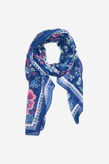 Cortefiel Len&ccedil;o de seda estampagem floral Azul