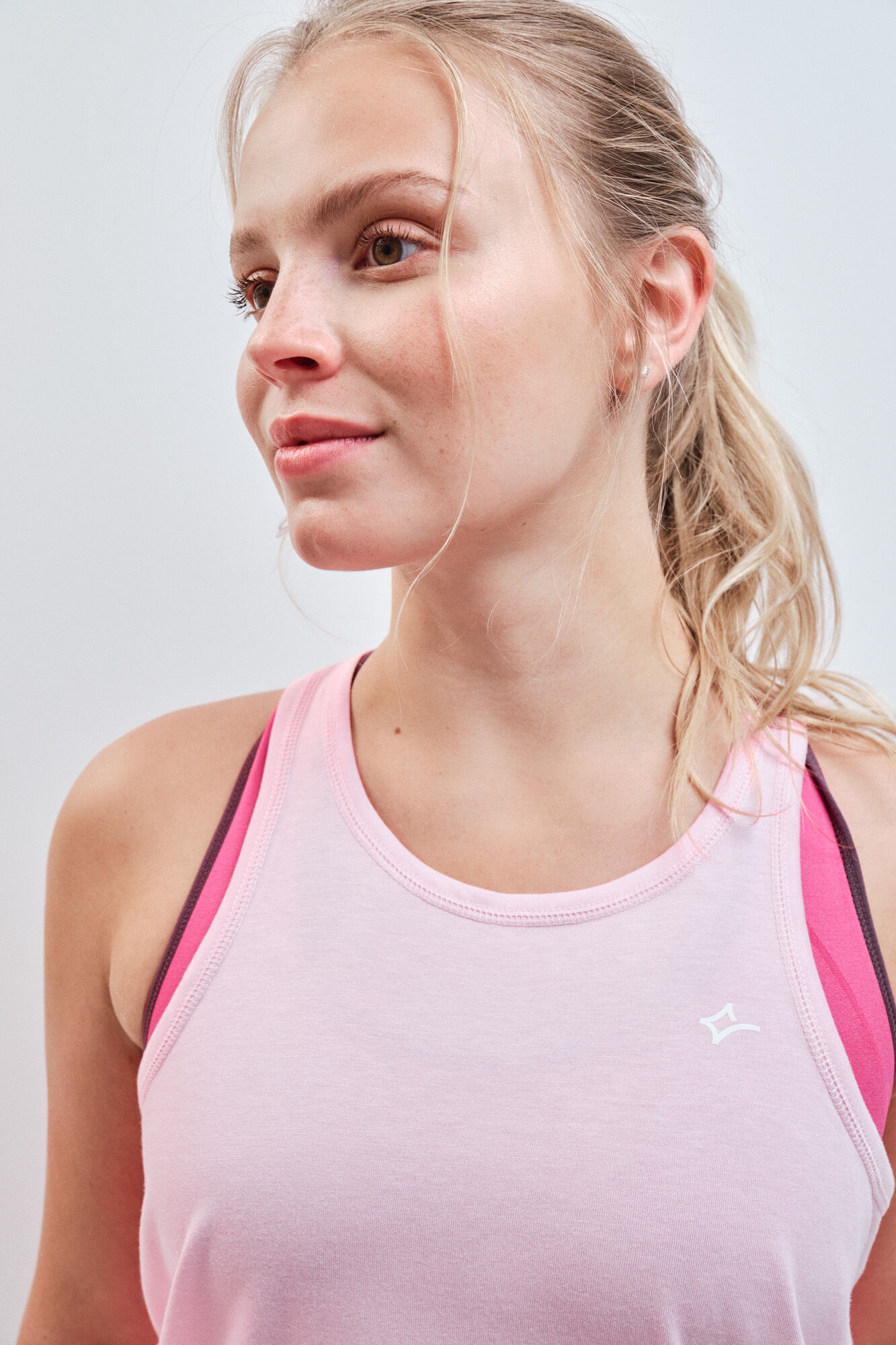 Dash and Stars T-shirt sans manches en coton rose
