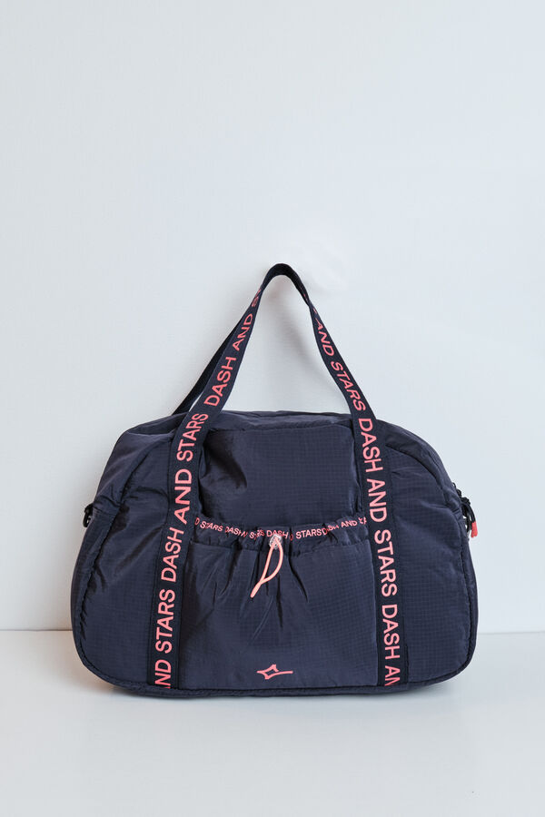 Dash and Stars Nylon puffer sports bag grey