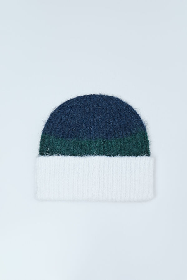 Dash and Stars Colour block knit beanie printed