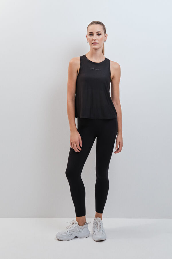 Dash and Stars T-shirt dos nu semi-transparent noir noir