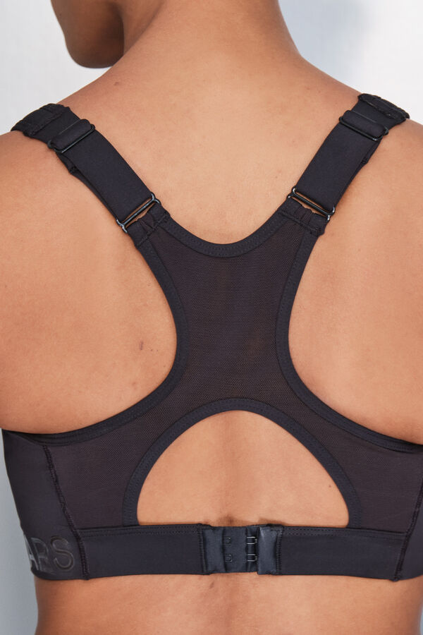 Dash and Stars 4D Stretch Sports Bra with Greater Coverage in Black black