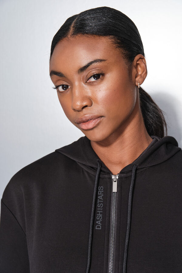 Dash and Stars Black zip fastening jacket  black