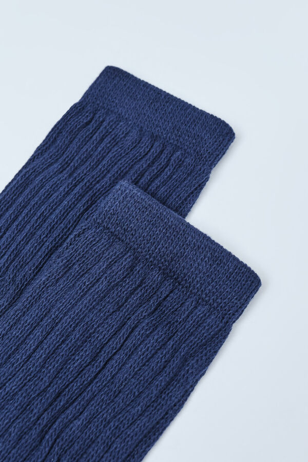 Dash and Stars Chaussettes longues fronc&eacute;es bleues bleu