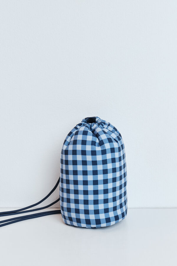 Dash and Stars Blue gingham crossbody mini bag blue