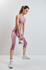 Dash and Stars Pink cropped leggings COMPRESSIVE pink