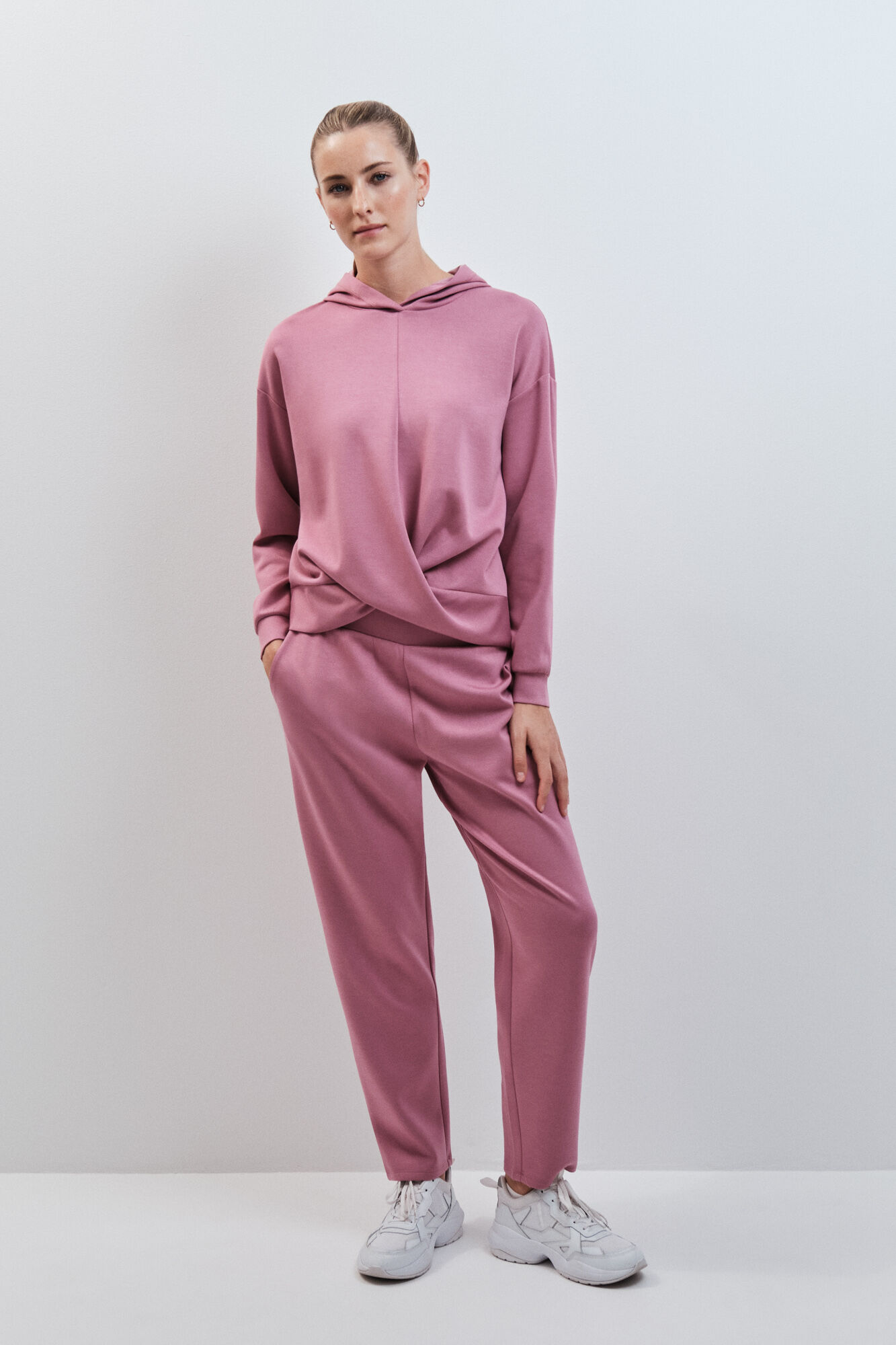 Dash and Stars Pink soft touch jogger long trousers