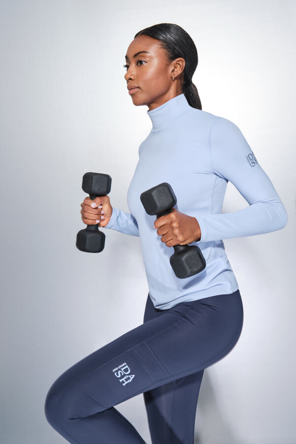 Dash and Stars Baby blue long sleeve T-shirt blue