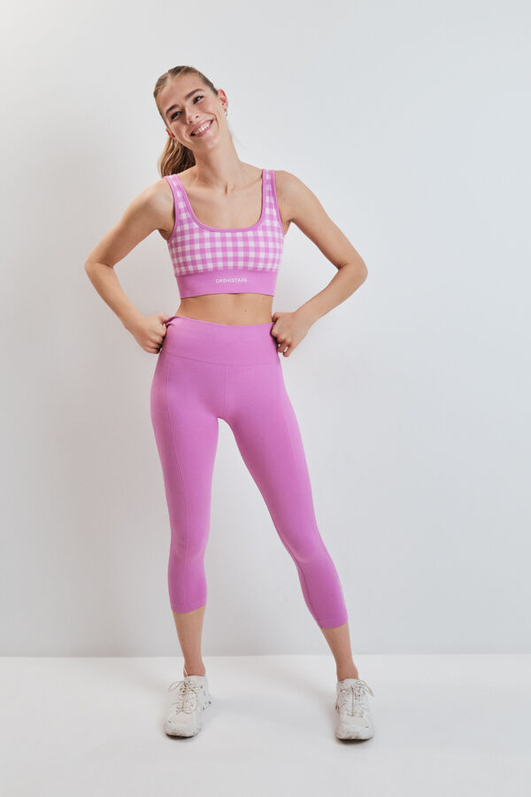 Dash and Stars Leggings SEAMLESS COMFORT crop rosa rosa