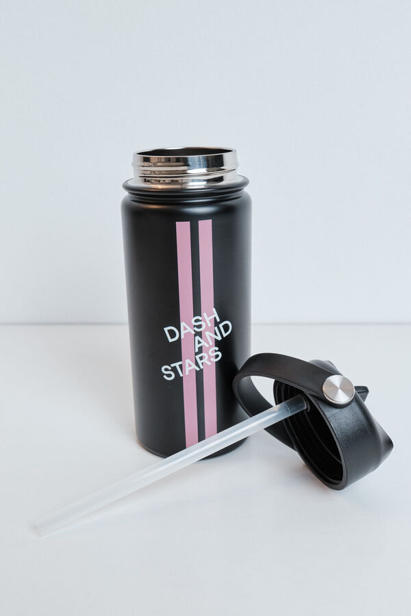 Dash and Stars Schwarze Edelstahlflasche Schwarz