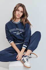 Dash and Stars Blue fleece college sweatshirt blue