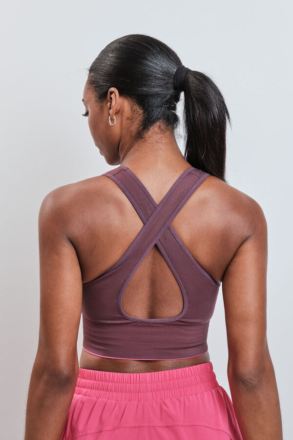 Dash and Stars Pink 4D Stretch reversible sports bra pink
