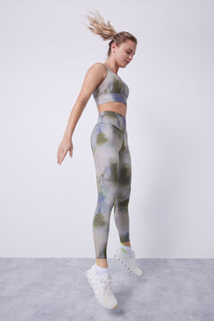 Dash and Stars 4D Stretch printed leggings green