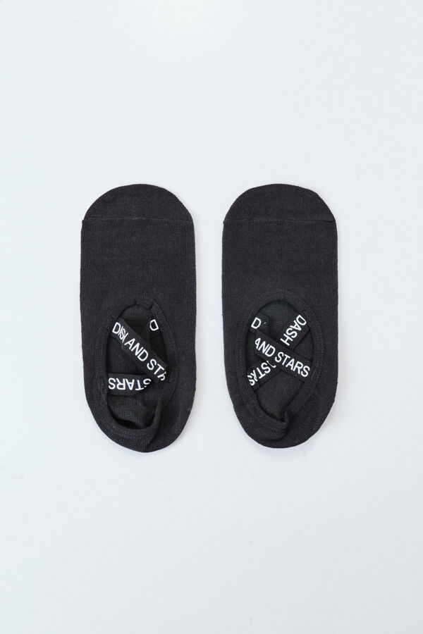 Dash and Stars Black cotton ballet slipper socks black