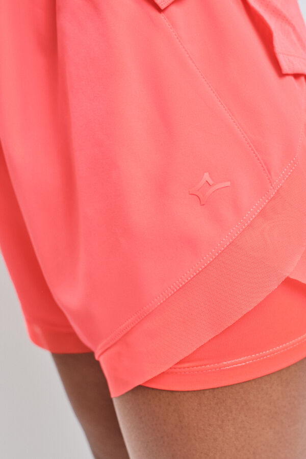 Dash and Stars Short ultra l&eacute;ger en maille rouge rose