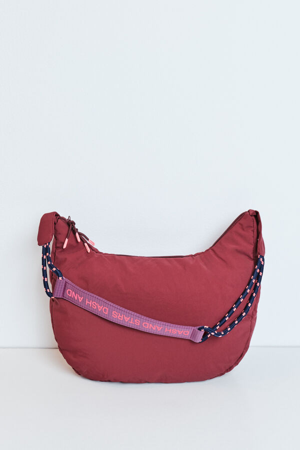 Dash and Stars Nylon quilted crossbody bag red