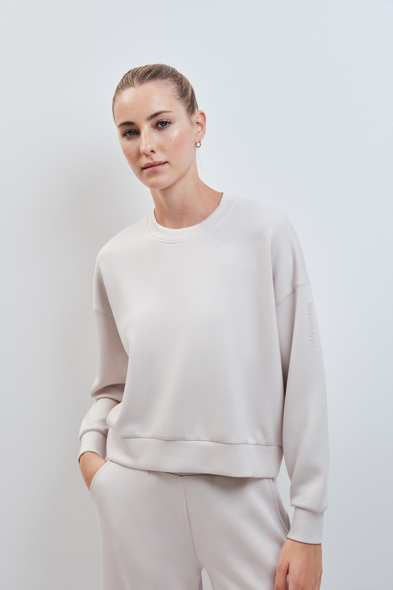 Dash and Stars Dark grey modal college sweatshirt