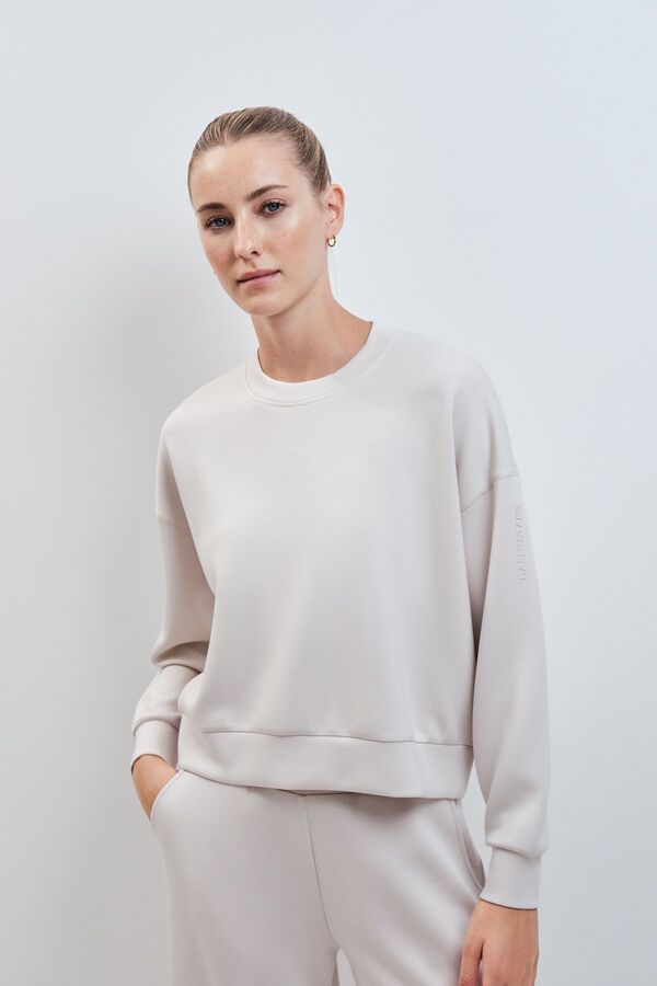 Dash and Stars Dark grey modal college sweatshirt grey