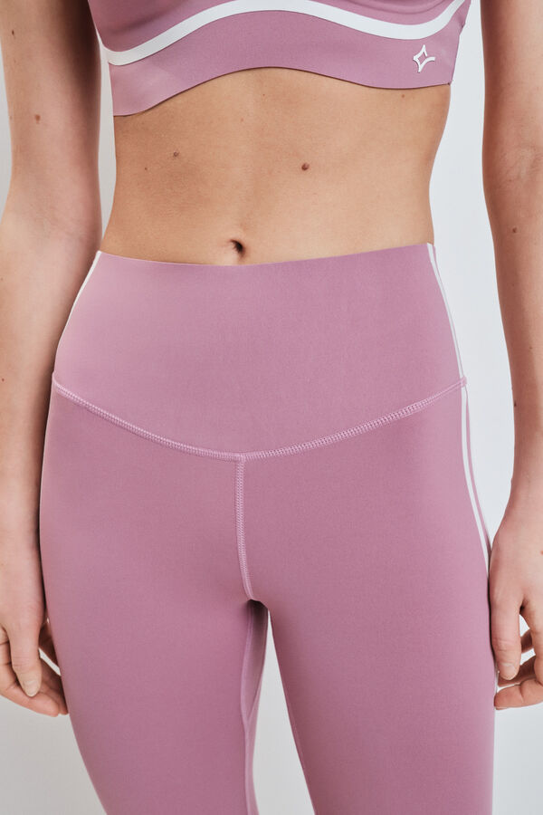 Dash and Stars Pink cropped leggings COMPRESSIVE pink