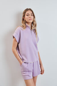 Dash and Stars Short ample en viscose douce rose