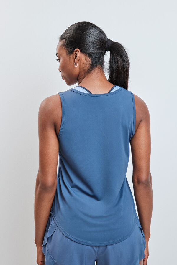 Dash and Stars Blue sleeveless technical T-shirt blue