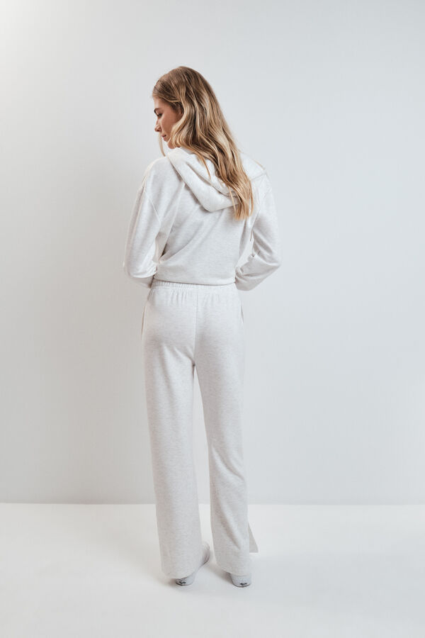 Dash and Stars Pantalon long ample en viscose douce gris gris