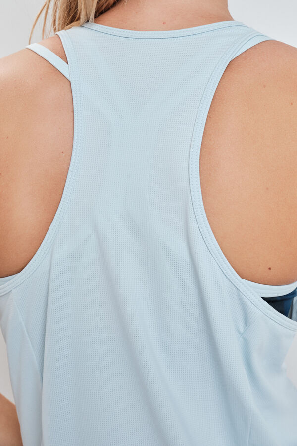 Dash and Stars T-shirt perfor&eacute; en microfibre bleu bleu