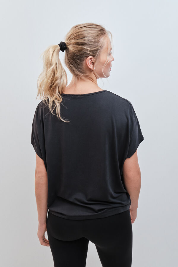 Dash and Stars T-shirt &agrave; manches courtes en modal noir noir