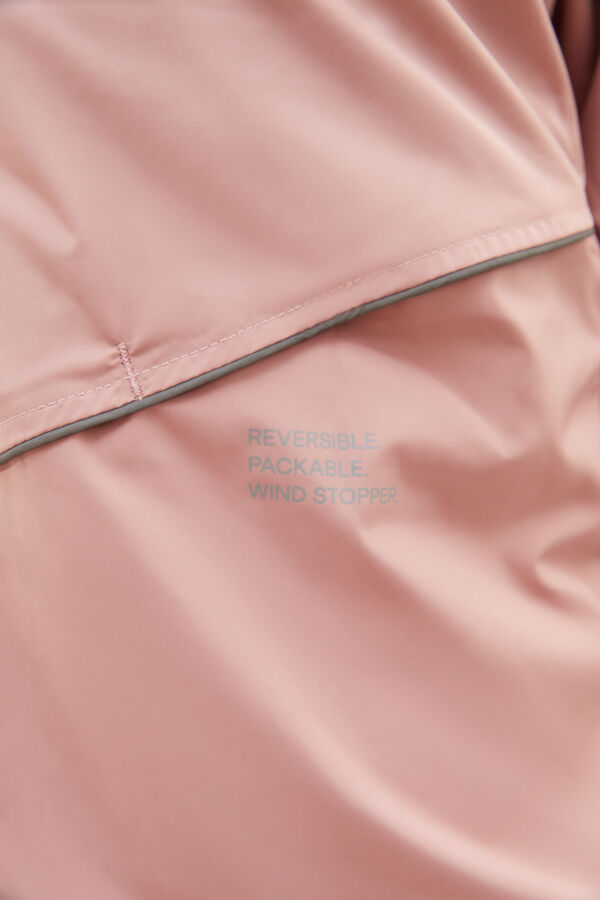 Dash and Stars Pink reversible waterproof jacket printed