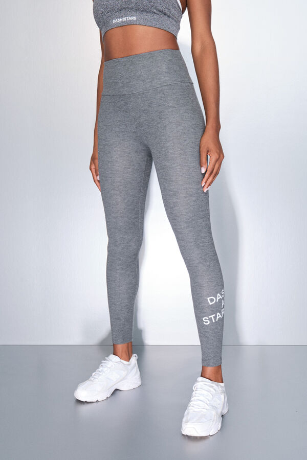 Dash and Stars Long gray leggings grey