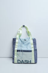 Dash and Stars Colour block nylon tote bag green