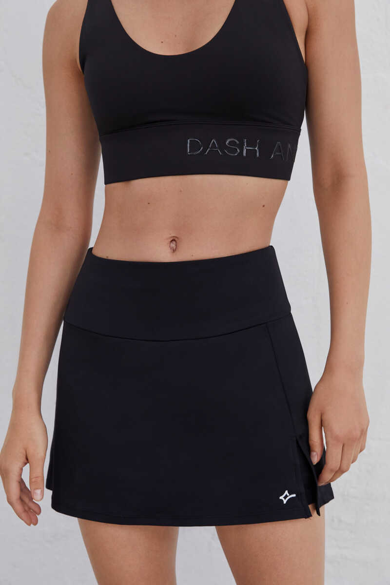 Dash and Stars Black mesh lined skirt black