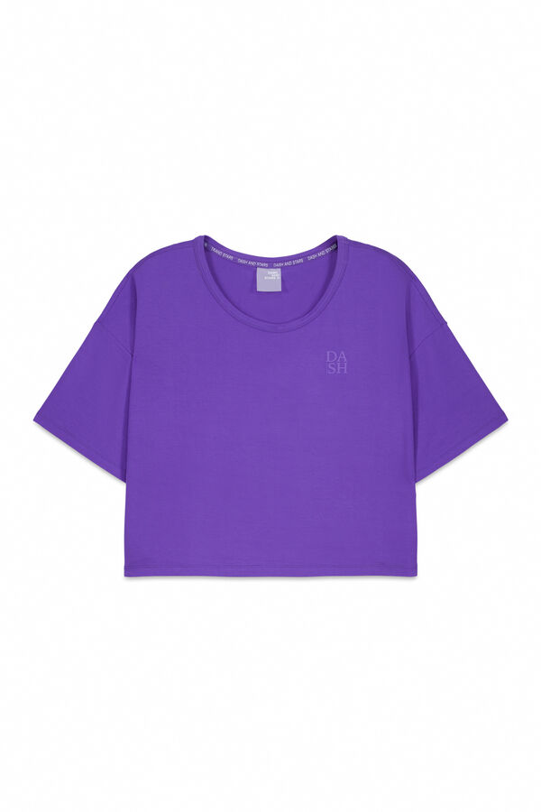 Dash and Stars Camiseta manga corta extra suave morada rosa