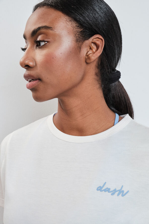 Dash and Stars T-shirt &agrave; manches courtes extra douce blanc beige