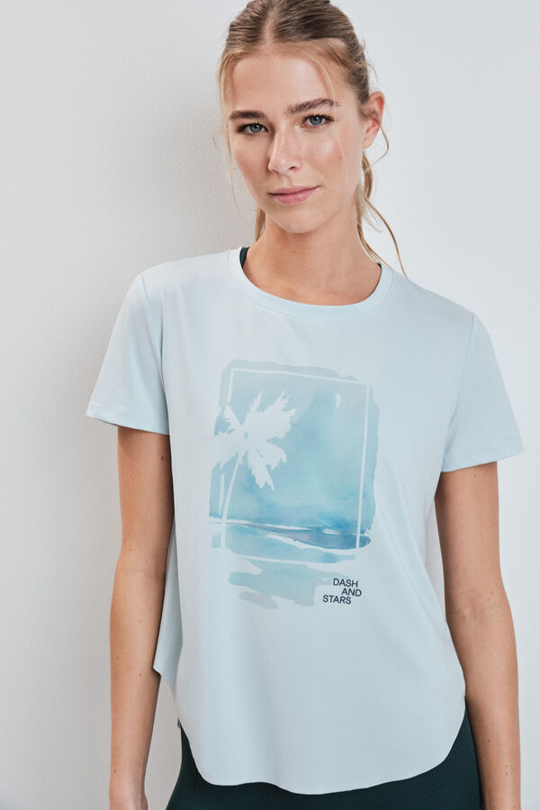 Dash and Stars Plava majica kratkih rukava sa mrežastim panelom blue