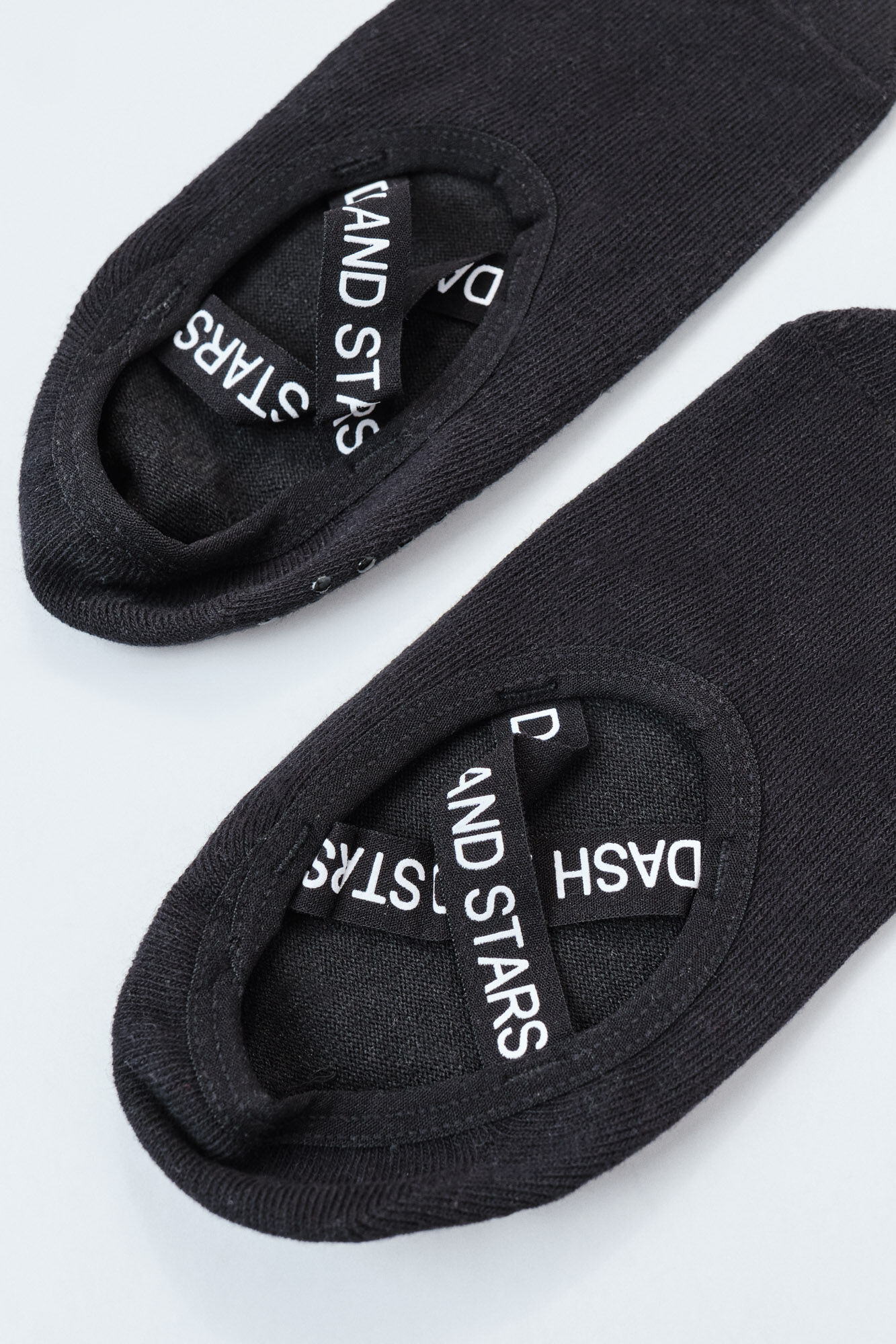 Dash and Stars Black cotton ballet slipper socks